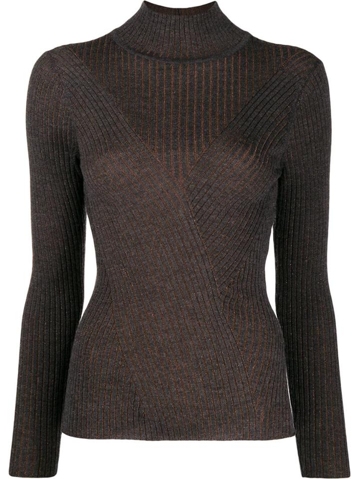 Lorena Antoniazzi Ribbed Turtleneck Jumper - Grey