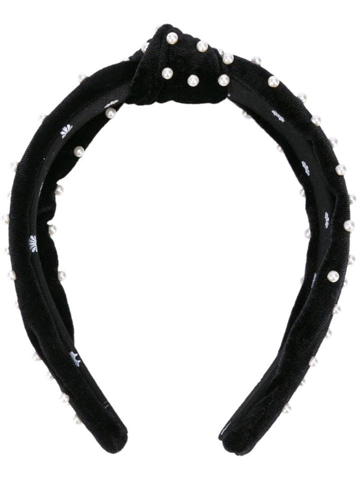 Lele Sadoughi Velvet Knotted Headband - Black
