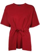 Joseph - Drawstring Waist T-shirt - Women - Cotton/spandex/elastane - Xs, Women's, Red, Cotton/spandex/elastane