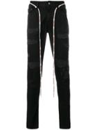 Represent Distressed Slim Fit Jeans - Black