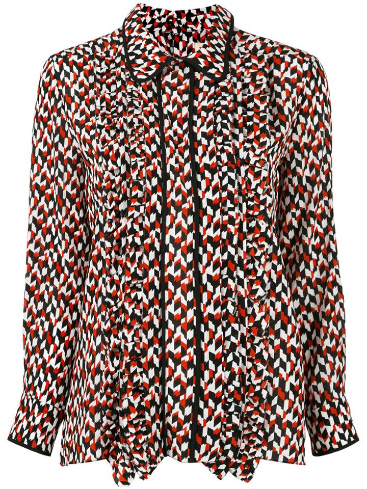 Marni Printed Ruffle Trim Shirt - Multicolour