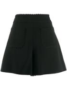 Red Valentino Scalloped Edge Shorts - Black