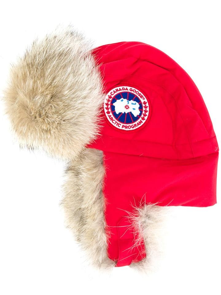 Canada Goose Fur Lined Flight Hat - Red