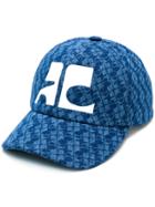 Courrèges Printed Logo Cap - Blue