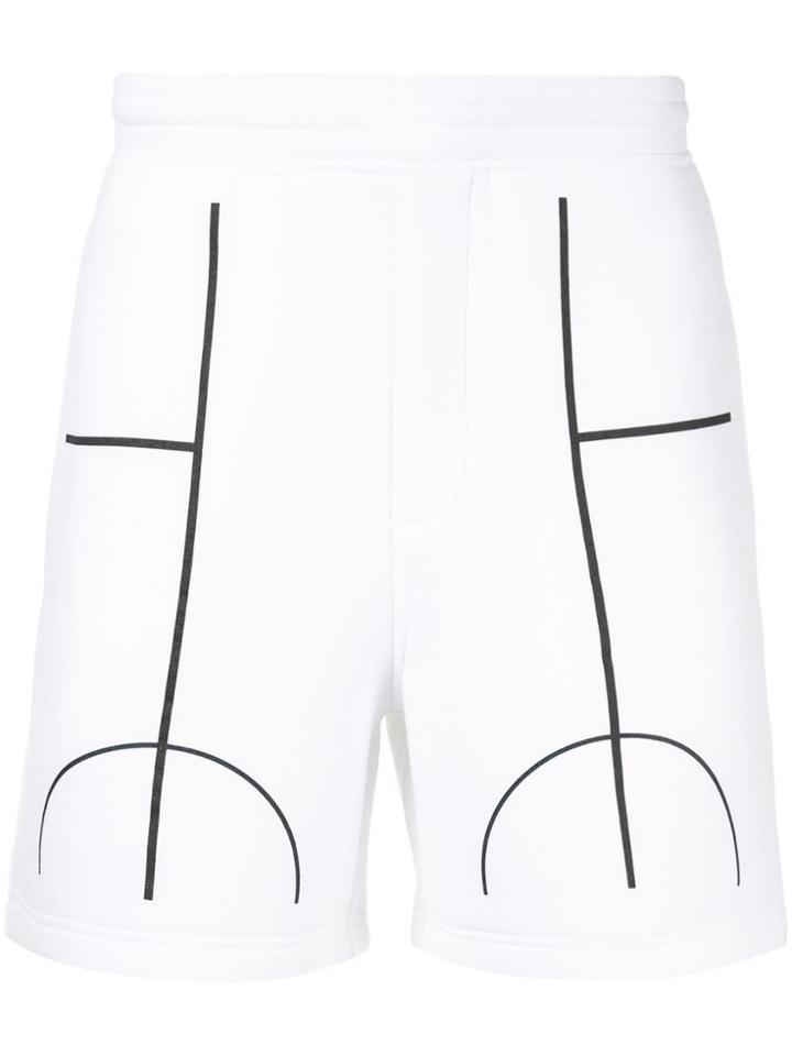 Blackbarrett Court Line Track Shorts - White