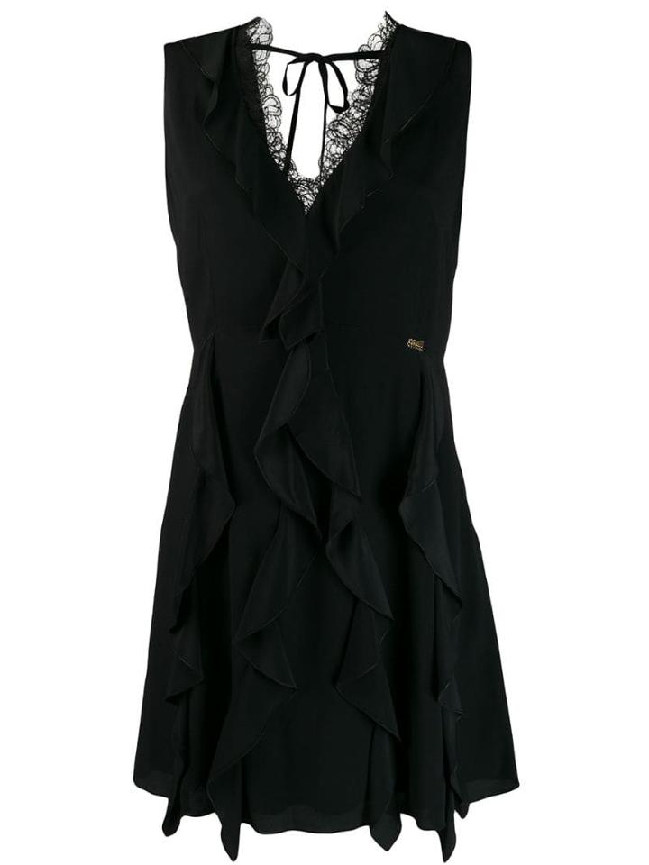 Cavalli Class Ruffled Mini Dress - Black