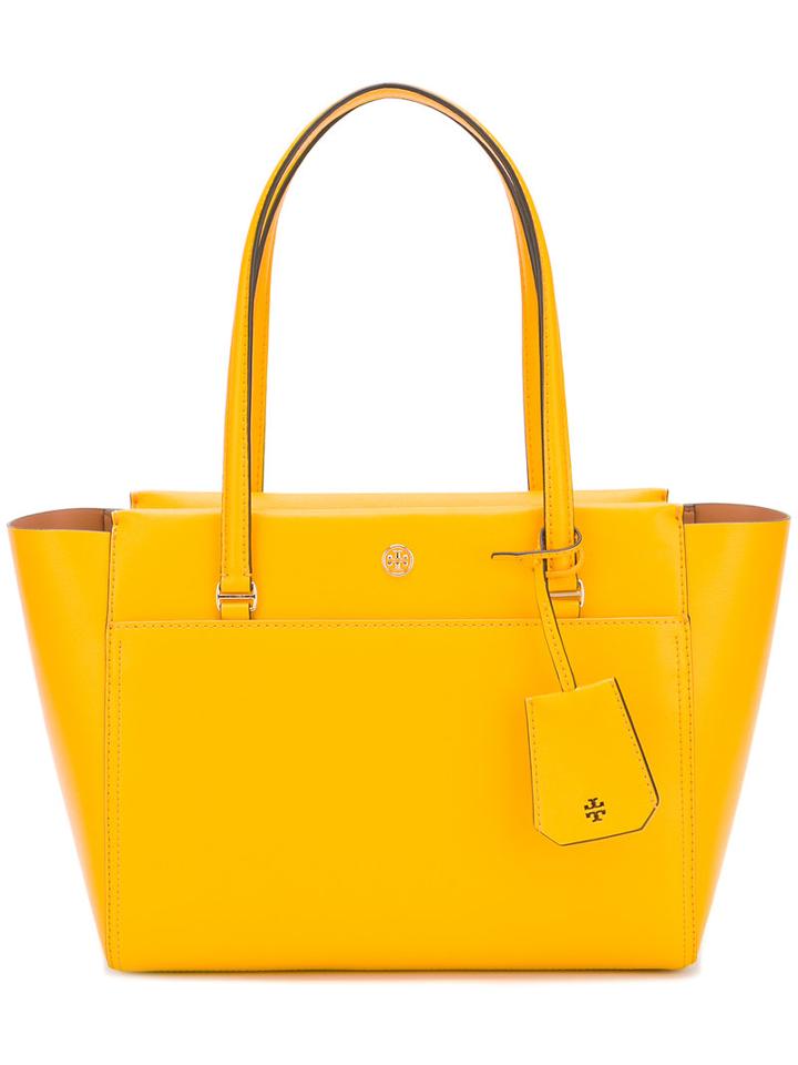 Tory Burch - Zipped Tote Bag - Women - Leather - One Size, Women's, Yellow/orange, Leather