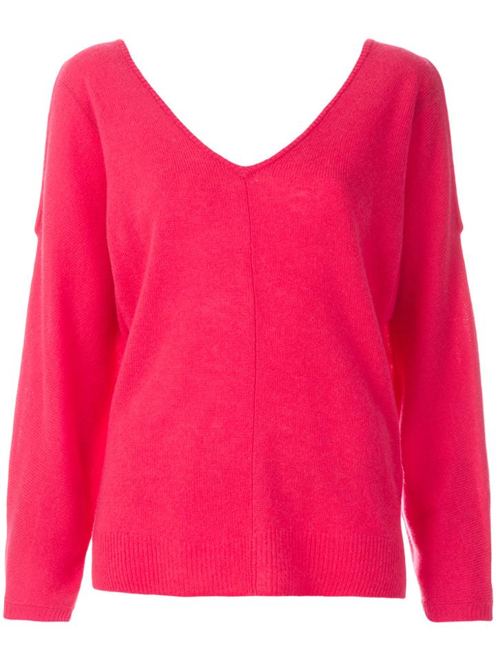 Max & Moi Cold Shoulder Jumper - Pink & Purple