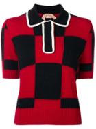 No21 Checked Knitted Top - Red