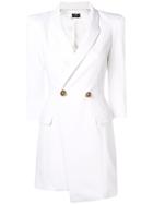 Elisabetta Franchi Double Breasted Jacket Dress - White