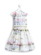 Simonetta Floral Summer Dress, Size: 12 Yrs, White