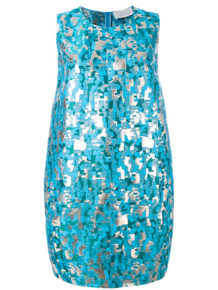 Gianluca Capannolo Sleeveless Dress, Women's, Size: 46, Blue, Cotton/polyester/polyamide/acetate