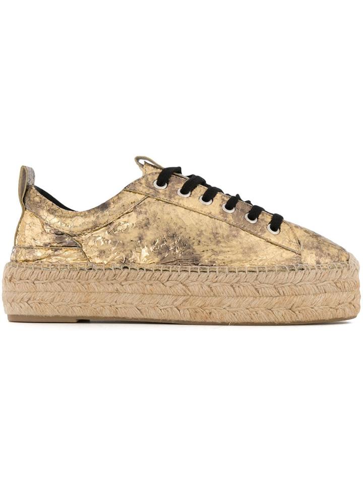 Mcq Alexander Mcqueen Platform Espadrilles - Gold
