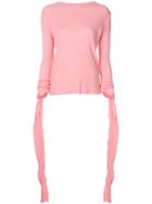 Jw Anderson Tie Cuff Detail Top - Pink & Purple