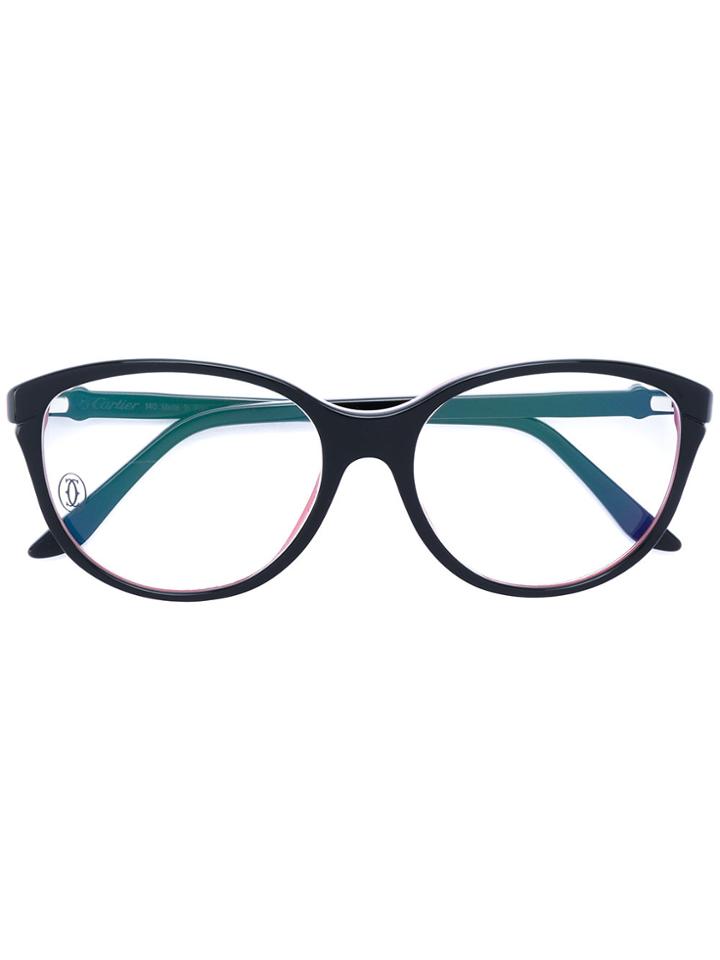 Cartier Round Frame Glasses - Black