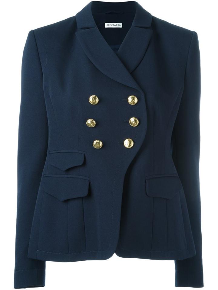 Altuzarra Tweed Blazer, Women's, Size: 38, Blue, Polyester/acetate/virgin Wool