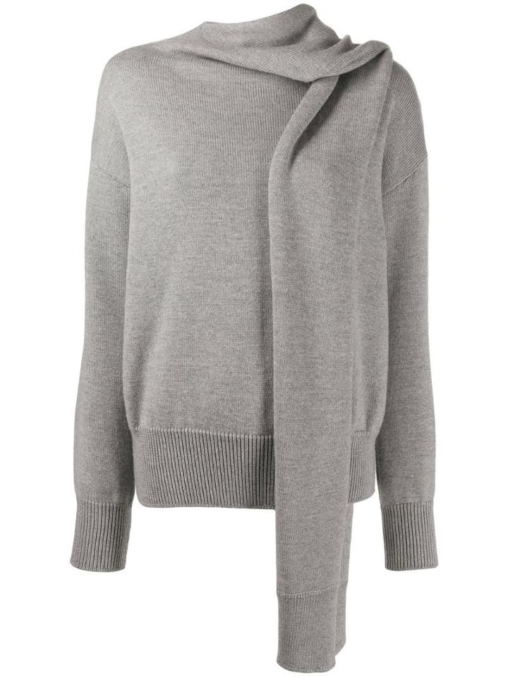 Nina Ricci Scarf Neck Jumper - Grey