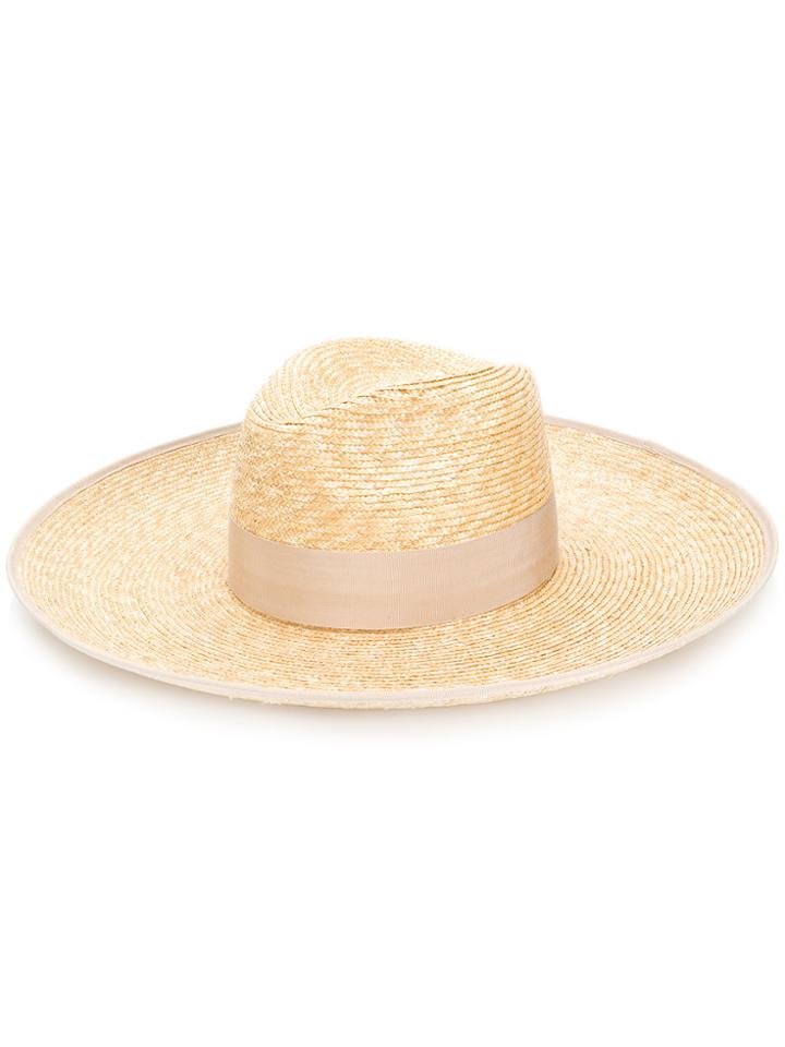 Gucci Moon Woven Wide Brim Hat - Nude & Neutrals