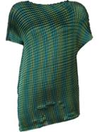 Issey Miyake - Pleated T-shirt - Women - Polyester - 2, Green, Polyester