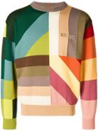 Kenzo Vintage Colour Block Jumper - Nude & Neutrals