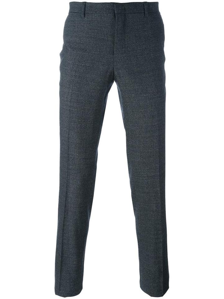 Wooyoungmi Classic Tailored Trousers, Men's, Size: 52, Grey, Polyester/rayon/wool