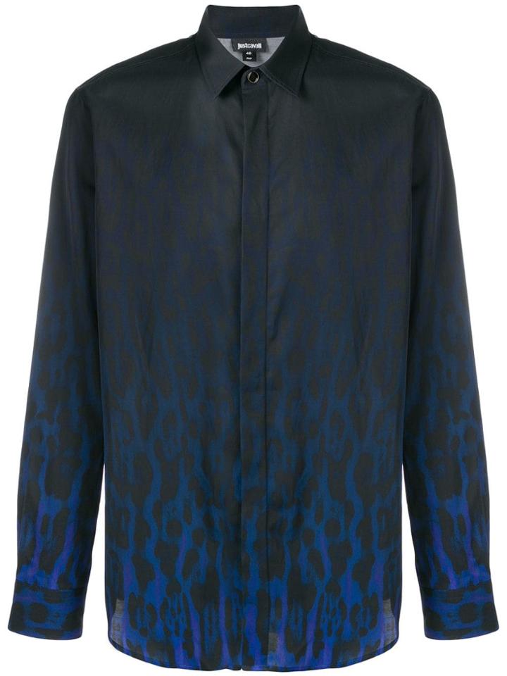 Just Cavalli Gradient Leopard Print Shirt - Blue