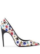 Saint Laurent Edwige Embroidered Pumps - White
