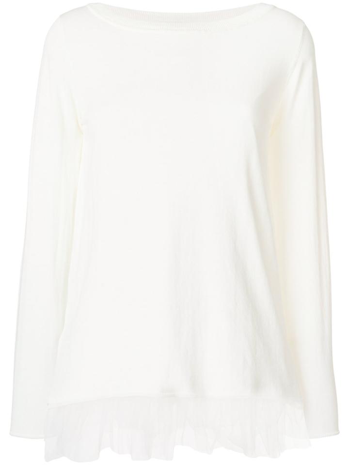 P.a.r.o.s.h. Tulle Hem Blouse - White