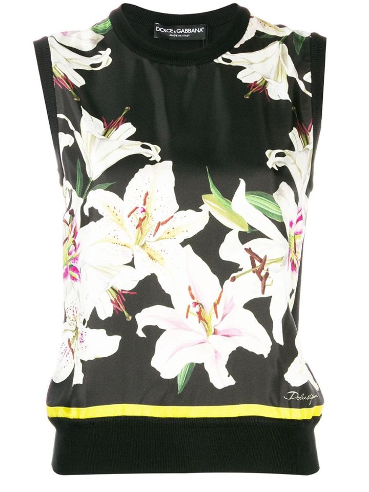 Dolce & Gabbana Floral Print Knit - Black