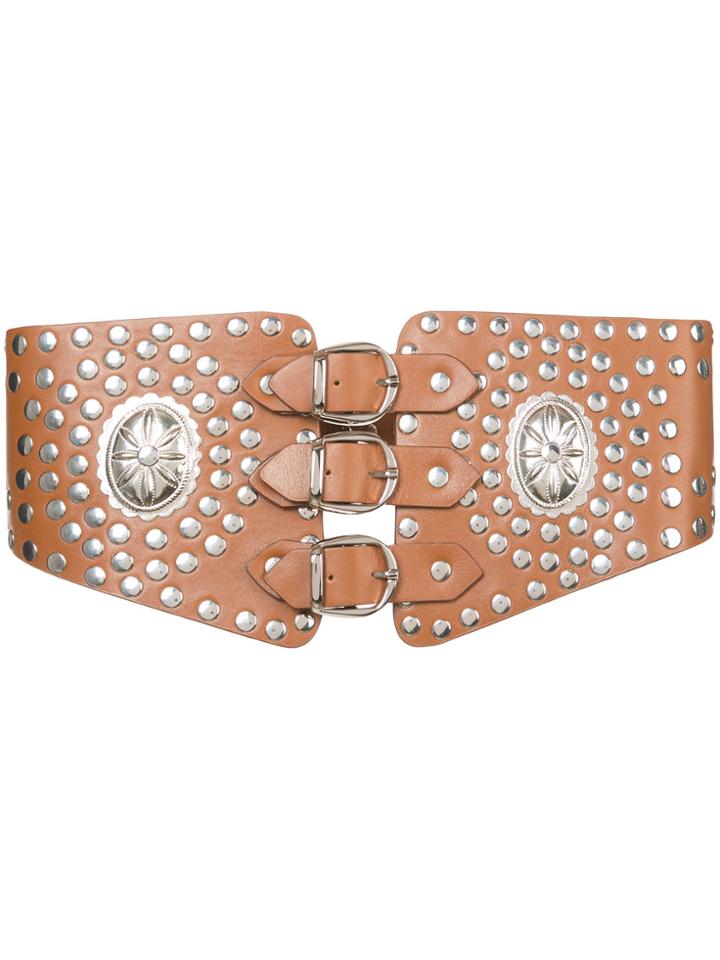 Jonathan Simkhai Studded Buckle Waist Belt - Brown