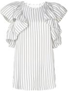 See By Chloé Ruffle-sleeve Stripe Blouse - White