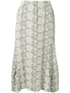 Comme Des Garçons Pre-owned 1999's Embroidered Midi Skirt - Grey