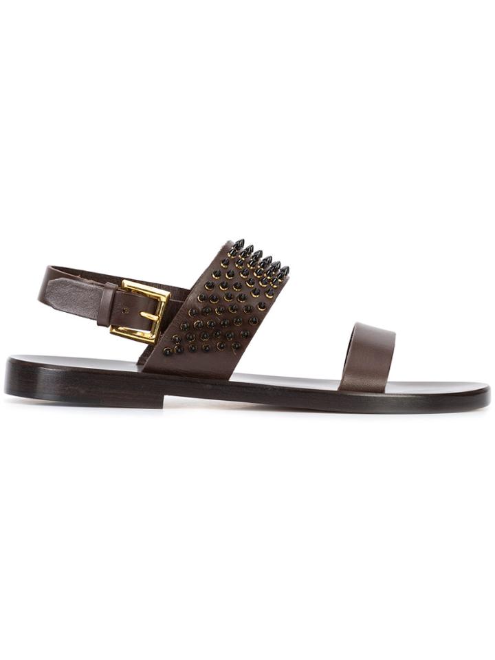 Louis Leeman Studded Sandals - Brown