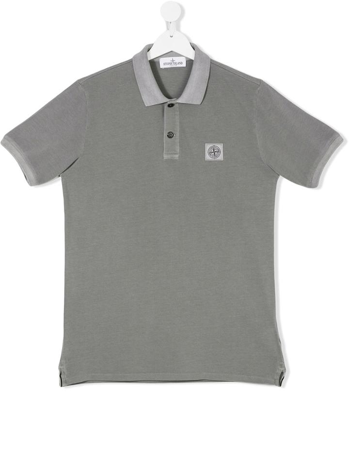 Stone Island Junior Teen Branded Polo Shirt - Grey