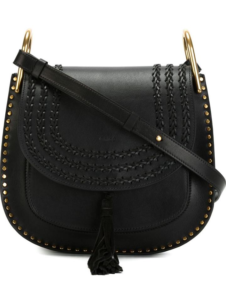 Chloé Hudson Shoulder Bag, Women's, Black, Calf Leather/suede