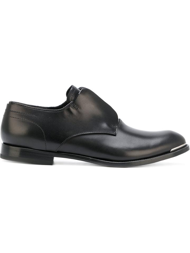 Alexander Mcqueen Zip-detail Derby Shoes - Black
