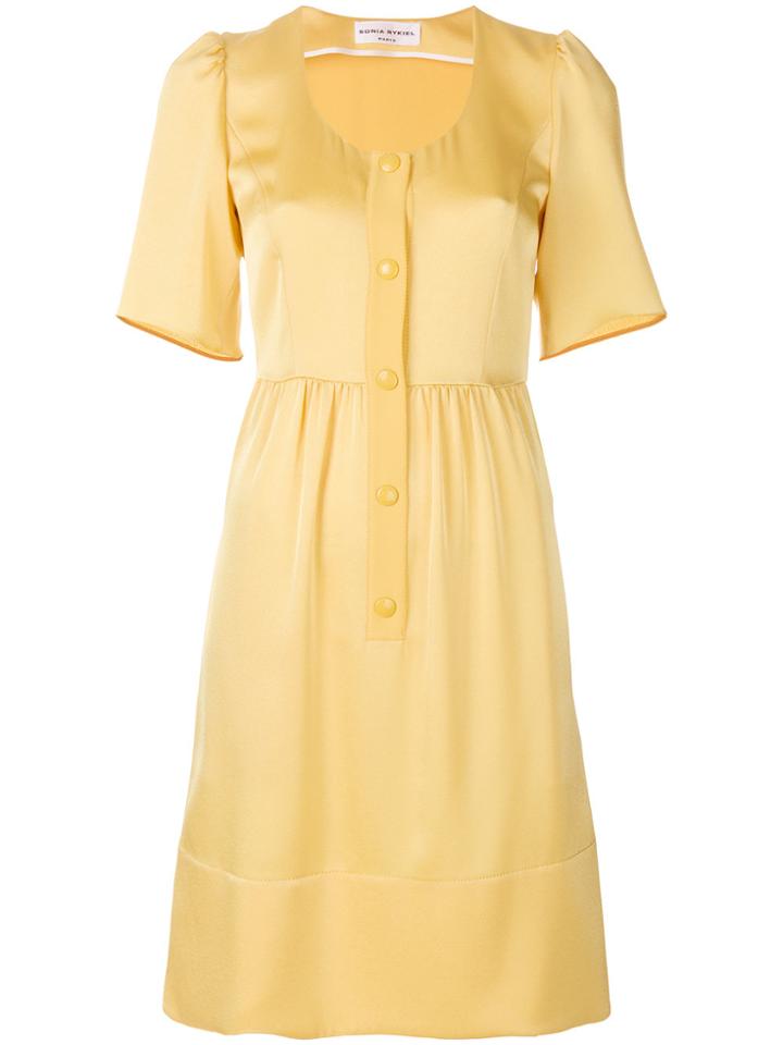 Sonia Rykiel Shortsleeved Button Dress - Yellow & Orange
