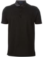 Lanvin Satin Collar Polo Shirt, Men's, Size: Small, Black, Cotton