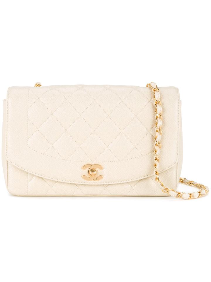 Chanel Vintage Quilted Cc Bag, Women's, White