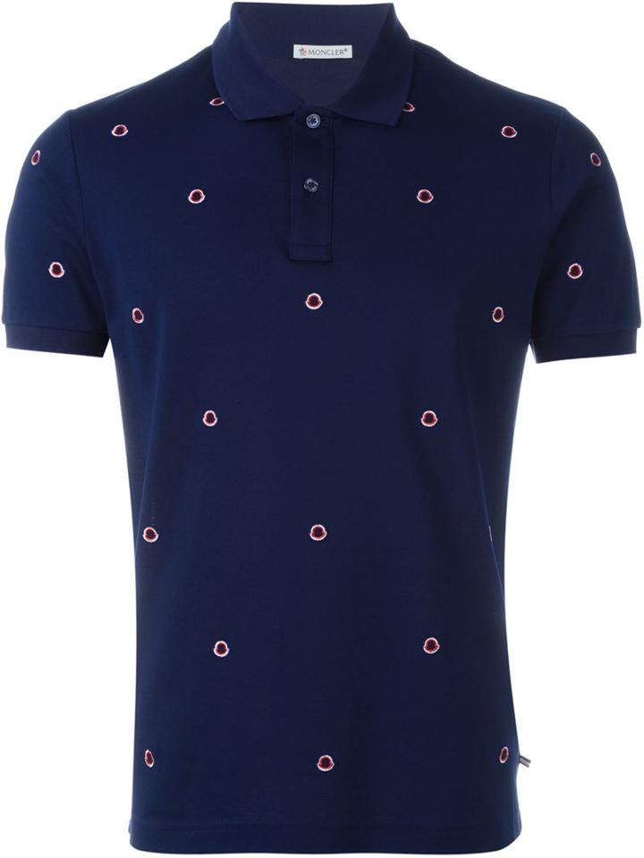 Moncler Monogram Embellished Polo Shirt