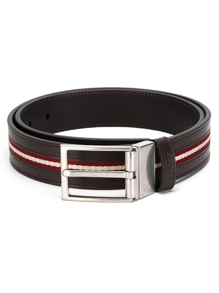 Bally Stripe Buckle Belt - Brown