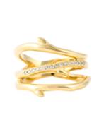 Shaun Leane Cherry Branch Diamond Ring, Women's, Size: 53, Metallic, Gold Plated Sterling Silver/diamond