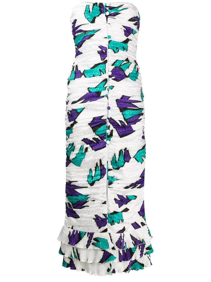 Attico Strapless Colour-block Dress - White