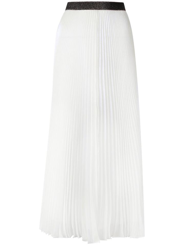 Christopher Kane Translucent Iridescent Pleated Skirt, Women's, Size: 44, White, Polyester/silk/acetate
