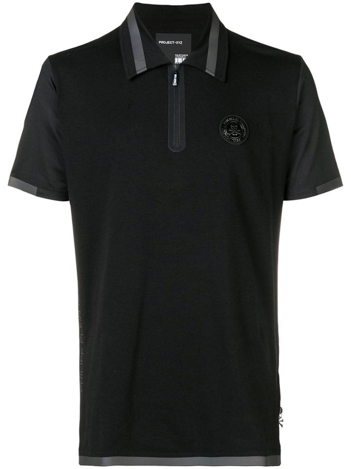 Philipp Plein Logo Zip Polo Shirt - Black