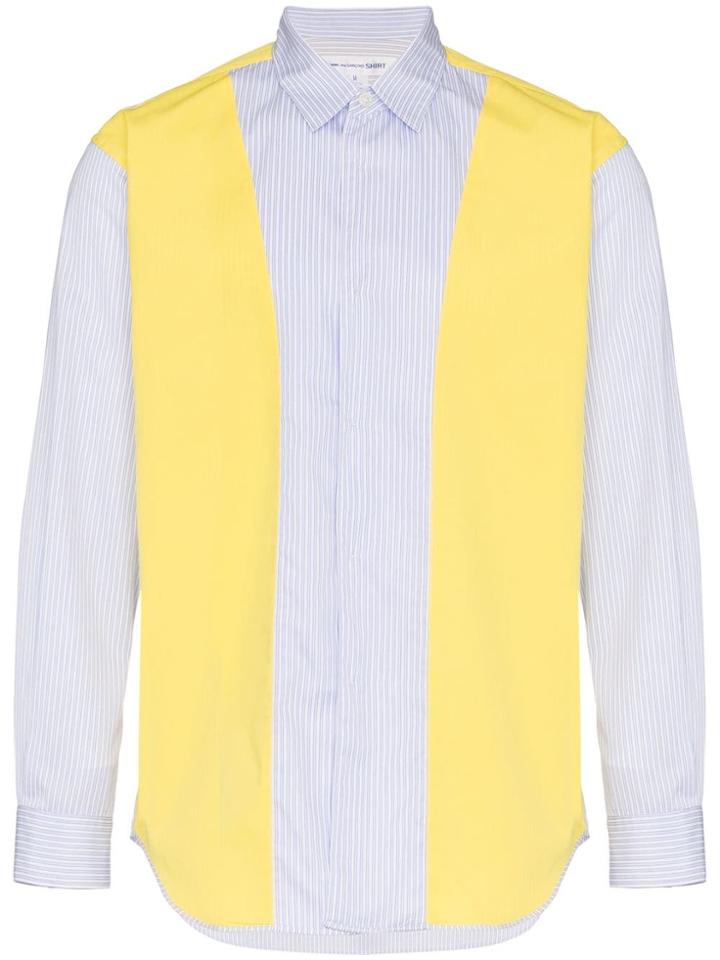 Comme Des Garçons Shirt Long Sleeve Contrasting Panel Shirt - Blue