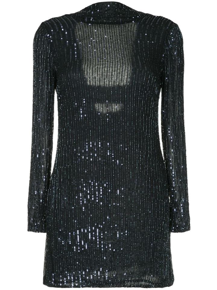 Rachel Gilbert Beaded Low Back Dress - Blue