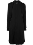 Y's 'o'long Layard' Coat, Women's, Size: 2, Black, Wool/cotton/acrylic