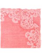 Embroidered Scarf - Men - Cotton/polyester/viscose - One Size, Pink/purple, Cotton/polyester/viscose, Faliero Sarti