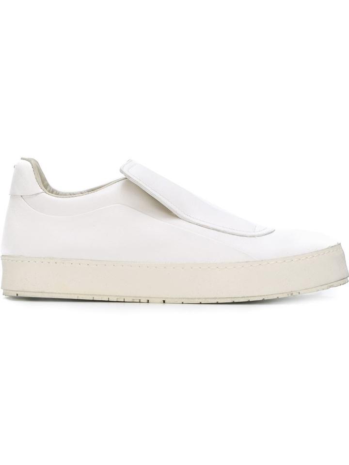 Maison Margiela Oversized Tongue Slip-on Sneakers, Women's, Size: 40, White, Calf Leather/rubber